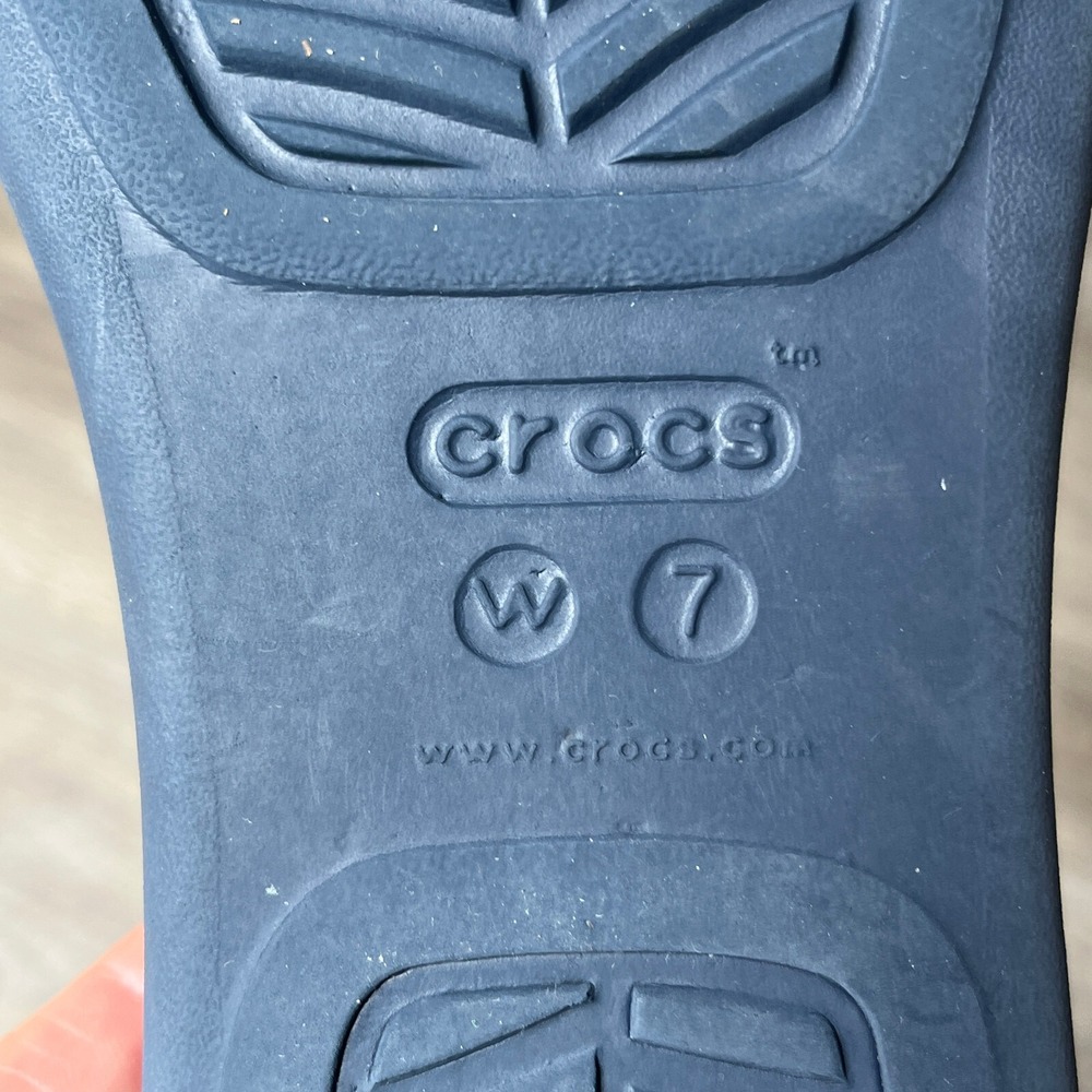 Crocs Monteray Wedge Sandals‎ Beaded Embellished Navy Turquoise Womens 7 - Picture 8 of 8